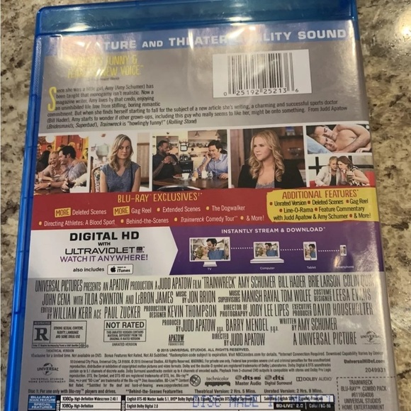 Trainwreck Blu-Ray 2015 & DVD Amy Shumer Bill Hader EUC No Digital - Picture 5 of 5